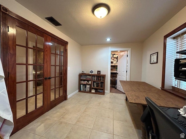 4140 W 975 S, Cedar City, UT 84720 - dining space with french doors, light tile patterned floors, a textured ceiling, and recessed lighting