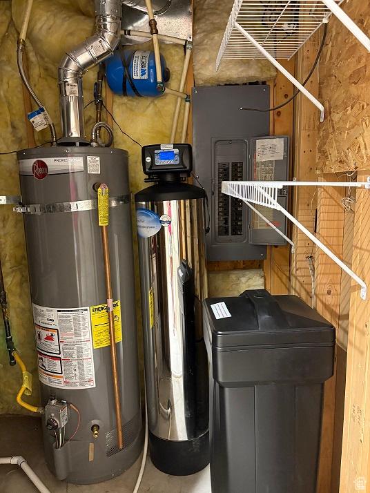 1579 W 2050 N, Clinton, UT 84015 - utility room featuring secured water heater and electric panel