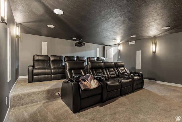 8687 N Oakmont Aly, Eagle Mountain, UT 84005 - home theater featuring carpet and a textured ceiling