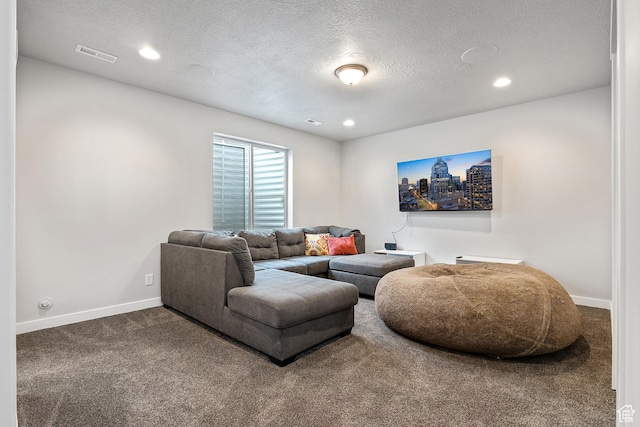 8687 N Oakmont Aly, Eagle Mountain, UT 84005 - carpeted living room with a textured ceiling and recessed lighting