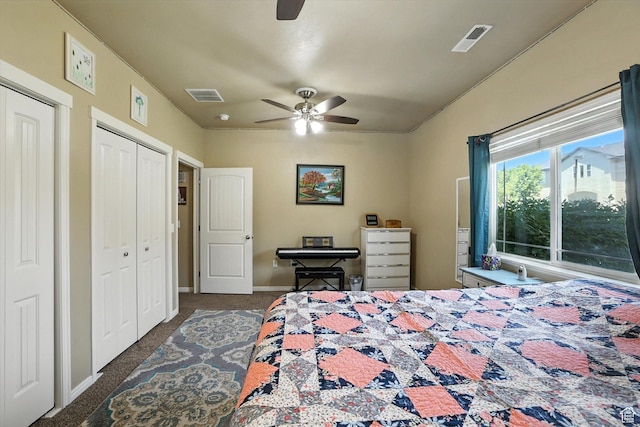 1492 N 565 W Unit 101, Logan, UT 84341 - bedroom featuring carpet floors, multiple closets, and a ceiling fan