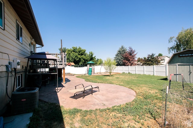 2080 W 2175 S, Syracuse, UT 84075 - fenced backyard with a playground, a gazebo, and a patio area