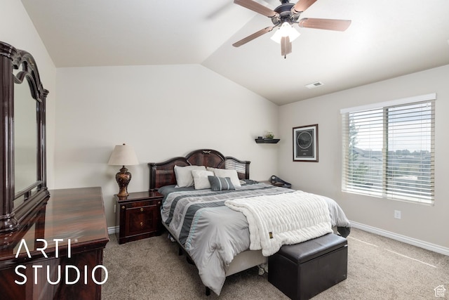 2185 N 250 W, Harrisville, UT 84414 - carpeted bedroom with lofted ceiling and ceiling fan