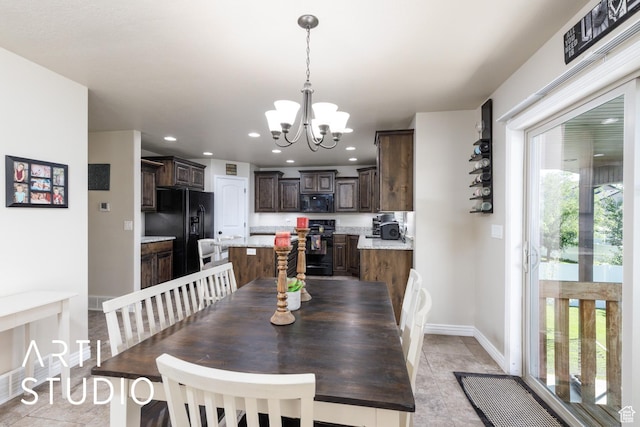 2185 N 250 W, Harrisville, UT 84414 - dining area with a chandelier and recessed lighting