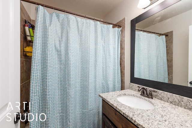 2185 N 250 W, Harrisville, UT 84414 - bathroom with vanity and a shower with curtain