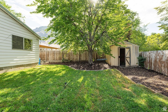 460 S 1074 E, Provo, UT 84606 - fenced backyard featuring a shed and a mountain view