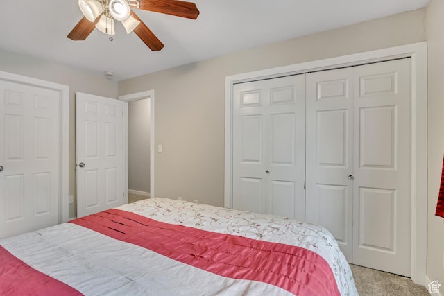 1492 N 1040 W, Orem, UT 84057 - bedroom featuring light colored carpet, a closet, and ceiling fan