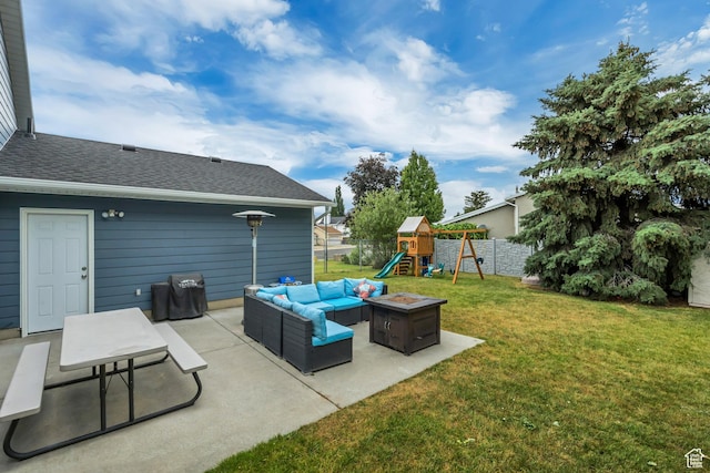 1492 N 1040 W, Orem, UT 84057 - view of patio with an outdoor hangout area and a playground