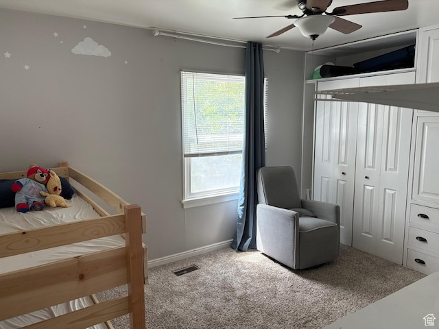 503 S Utah Ave, Provo, UT 84606 - carpeted bedroom featuring multiple windows and a ceiling fan