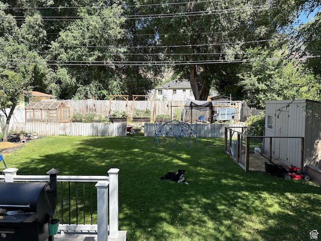 503 S Utah Ave, Provo, UT 84606 - fenced backyard with a greenhouse and an outbuilding