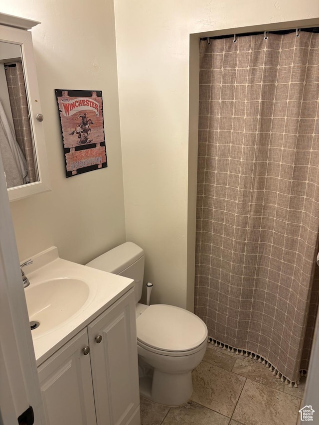 503 S Utah Ave, Provo, UT 84606 - bathroom with vanity, tile patterned flooring, and a shower with curtain