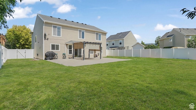 1238 S 1420 W, Woods Cross, UT 84087 - rear view of property featuring a patio area, a fenced backyard, a pergola, stucco siding, and a gate