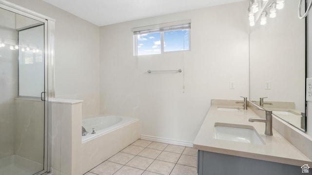 1238 S 1420 W, Woods Cross, UT 84087 - full bath with a garden tub, a stall shower, double vanity, and tile patterned flooring