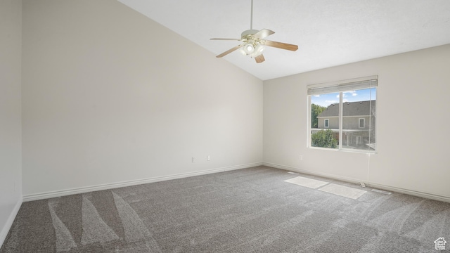 1238 S 1420 W, Woods Cross, UT 84087 - unfurnished room with carpet, vaulted ceiling, and a ceiling fan