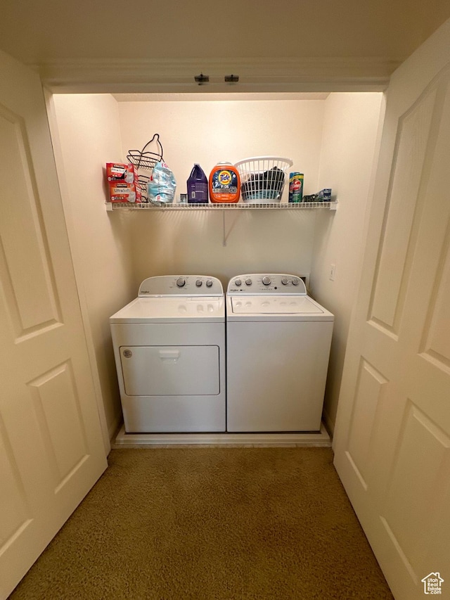 5551 W Geronimo Way S, West Jordan, UT 84081 - laundry area featuring independent washer and dryer and carpet flooring