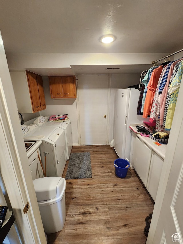 8857 S Capella Way E, Sandy, UT 84093 - laundry room with light wood-style floors, washing machine and dryer, and cabinet space