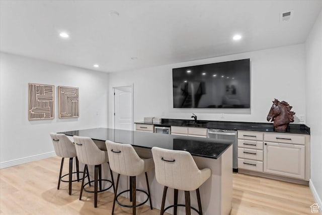 12469 S Patriot Hill Way, Herriman, UT 84096 - bar with dishwasher, light wood finished floors, recessed lighting, and wine cooler