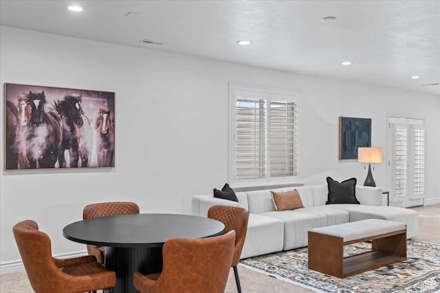 12469 S Patriot Hill Way, Herriman, UT 84096 - carpeted living room with recessed lighting and healthy amount of natural light