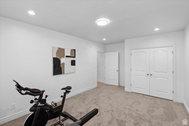 12469 S Patriot Hill Way, Herriman, UT 84096 - exercise room featuring carpet and recessed lighting