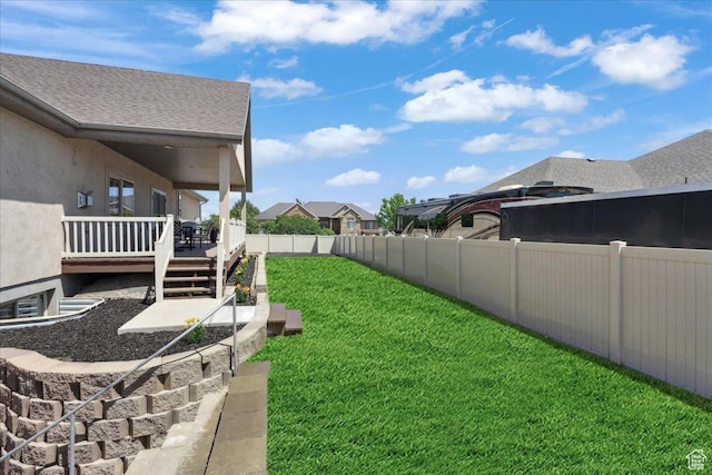 12469 S Patriot Hill Way, Herriman, UT 84096 - fenced backyard with a wooden deck