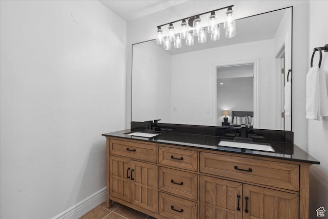 12469 S Patriot Hill Way, Herriman, UT 84096 - bathroom with double vanity and tile patterned flooring