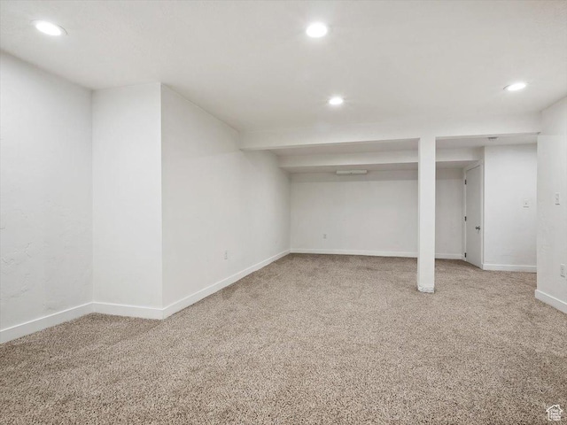 344 E Utopia Ave, South Salt Lake, UT 84115 - finished below grade area with recessed lighting and light carpet