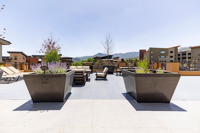 6169 Park Ln S Unit 36, Park City, UT 84098 - view of patio / terrace featuring a mountain view and an outdoor living space