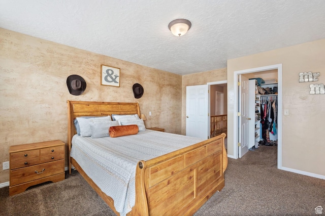 2214 S 1600 E, Preston, ID 83263 - carpeted bedroom featuring a spacious closet, a textured ceiling, and a closet