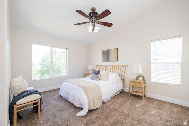 383 E Manti Dr S, Draper, UT 84020 - carpeted bedroom featuring lofted ceiling and ceiling fan