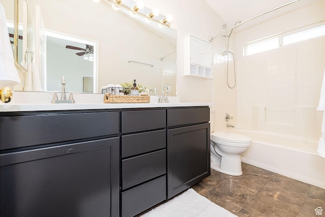383 E Manti Dr S, Draper, UT 84020 - bathroom with shower / tub combination, double vanity, and a ceiling fan