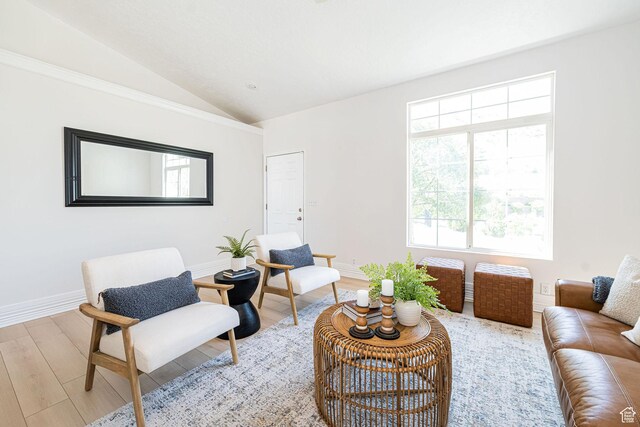 383 E Manti Dr S, Draper, UT 84020 - sitting room with lofted ceiling and light wood finished floors
