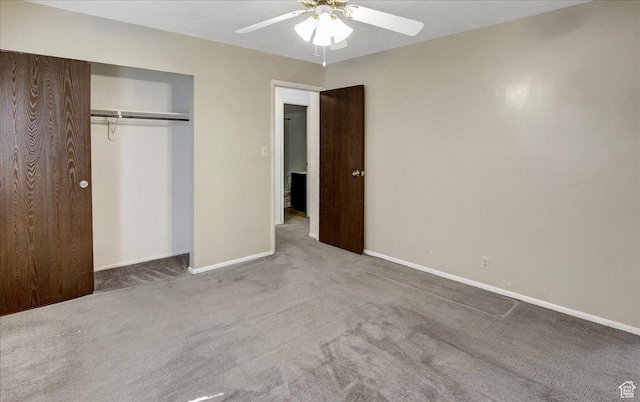 1917 S Main St Unit 7A, Bountiful, UT 84010 - unfurnished bedroom featuring carpet flooring, a closet, and a ceiling fan