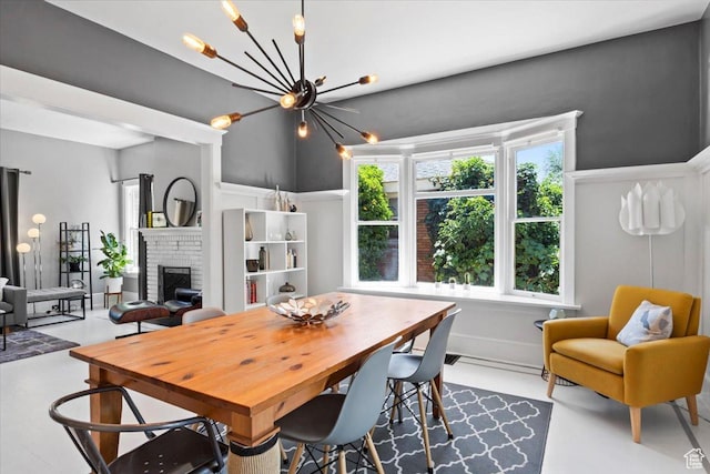 368 S 1100 E, Salt Lake City, UT 84102 - dining area with a chandelier and a fireplace