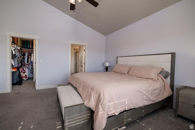 933 S 250 W, Vernal, UT 84078 - bedroom featuring a spacious closet, carpet flooring, a closet, ensuite bath, and a ceiling fan