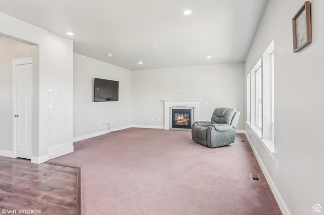 2086 W White Pine Dr S, Layton, UT 84041 - unfurnished room with carpet flooring, a glass covered fireplace, and recessed lighting