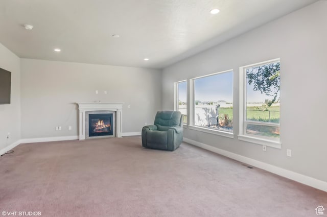 2086 W White Pine Dr S, Layton, UT 84041 - unfurnished room with a glass covered fireplace, carpet floors, and recessed lighting