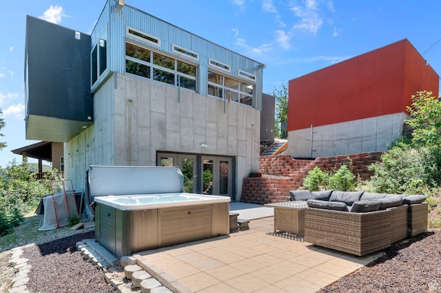 105 S Crestview Cir, Park City, UT 84098 - view of patio with a hot tub and outdoor lounge area