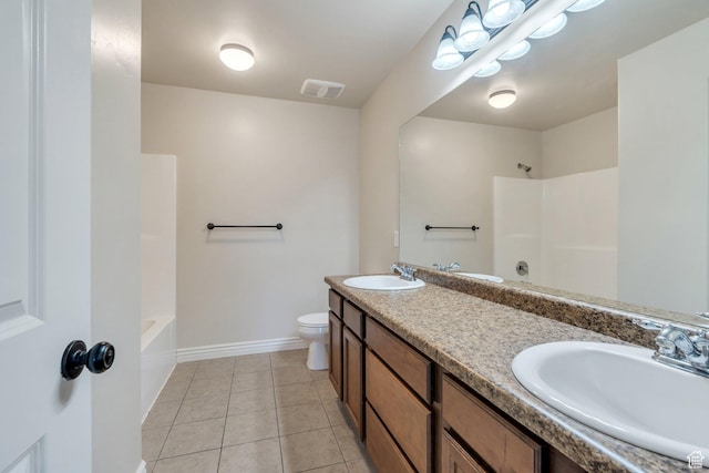 1158 W 150 S, Springville, UT 84663 - bathroom with double vanity, tile patterned floors, and shower / bath combination