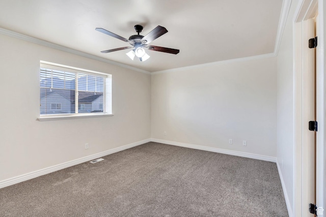 1158 W 150 S, Springville, UT 84663 - spare room with carpet floors, ceiling fan, and crown molding