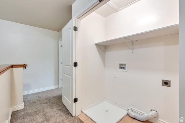 1158 W 150 S, Springville, UT 84663 - washroom with hookup for an electric dryer, hookup for a washing machine, and light colored carpet