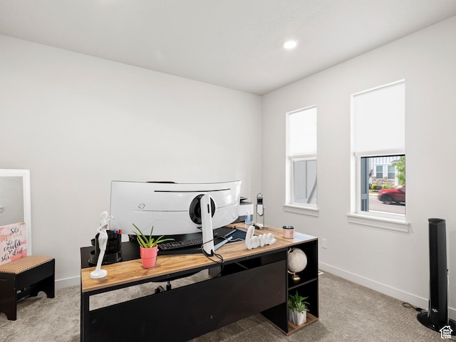 1583 W Andover Rd, South Jordan, UT 84095 - home office with light carpet and recessed lighting