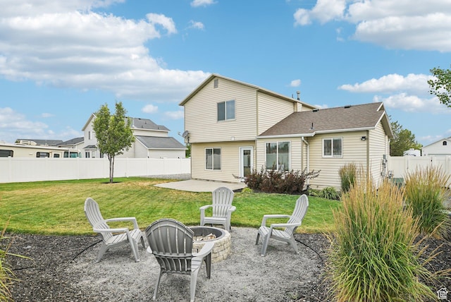 468 E Lindy Way N, Tooele, UT 84074 - back of house featuring an outdoor fire pit, a patio, a fenced backyard, and a shingled roof