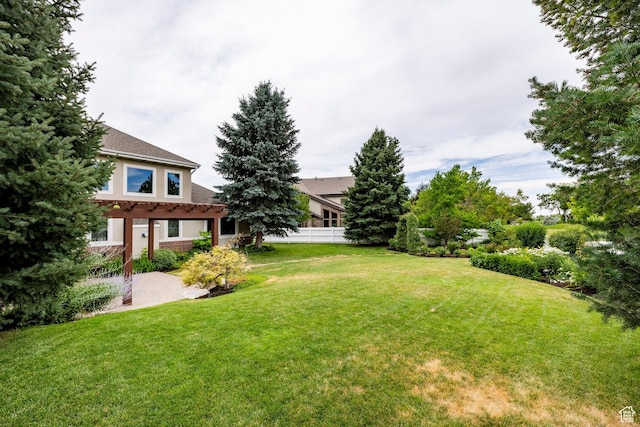 999 S Fairway Cir, Fruit Heights, UT 84037 - view of yard with a pergola and a patio area
