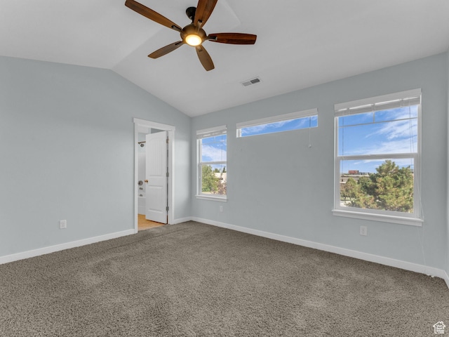 81 E E Side Hill Ln S, Draper, UT 84020 - carpeted empty room with ceiling fan and lofted ceiling