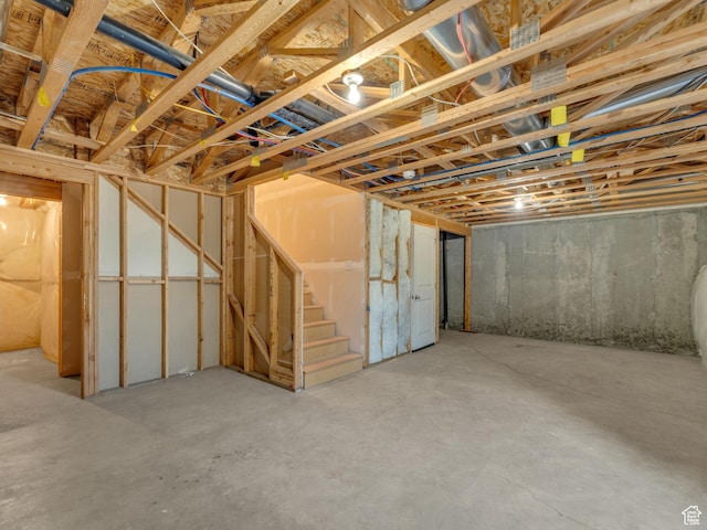 81 E E Side Hill Ln S, Draper, UT 84020 - unfinished basement with stairs