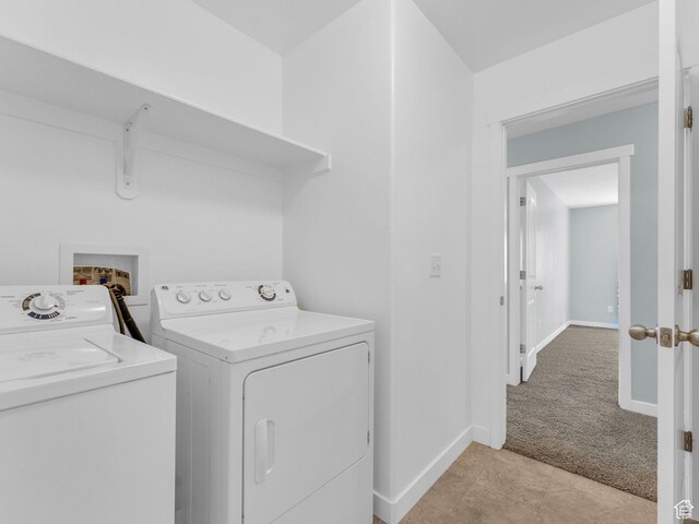 81 E E Side Hill Ln S, Draper, UT 84020 - laundry area with washing machine and clothes dryer and light colored carpet