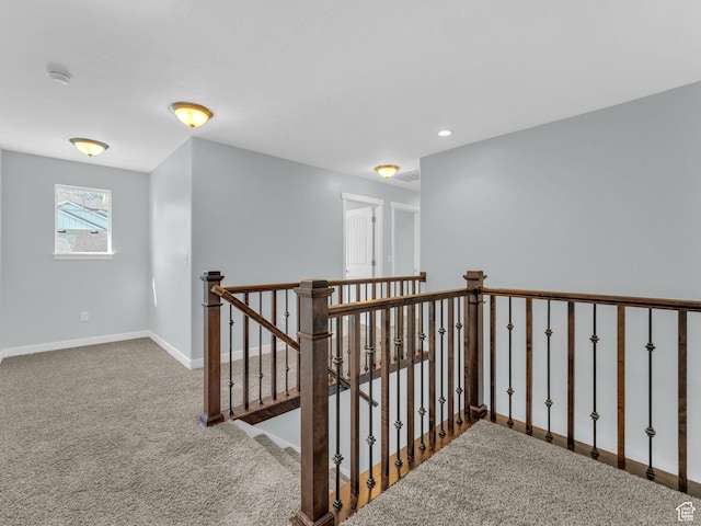 81 E E Side Hill Ln S, Draper, UT 84020 - corridor featuring carpet, an upstairs landing, and recessed lighting
