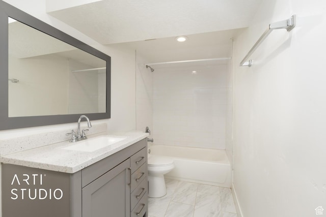 45 N 900 W, Provo, UT 84601 - bathroom with vanity, recessed lighting, shower / washtub combination, and marble finish flooring