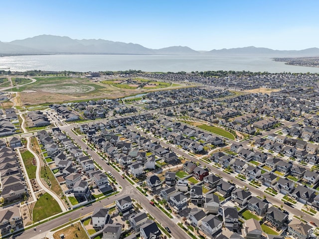 287 S Hayes Well Ln, Saratoga Springs, UT 84045 - aerial overview of property's location featuring a water and mountain view and nearby suburban area