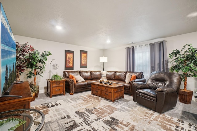 287 S Hayes Well Ln, Saratoga Springs, UT 84045 - living room featuring light colored carpet and recessed lighting